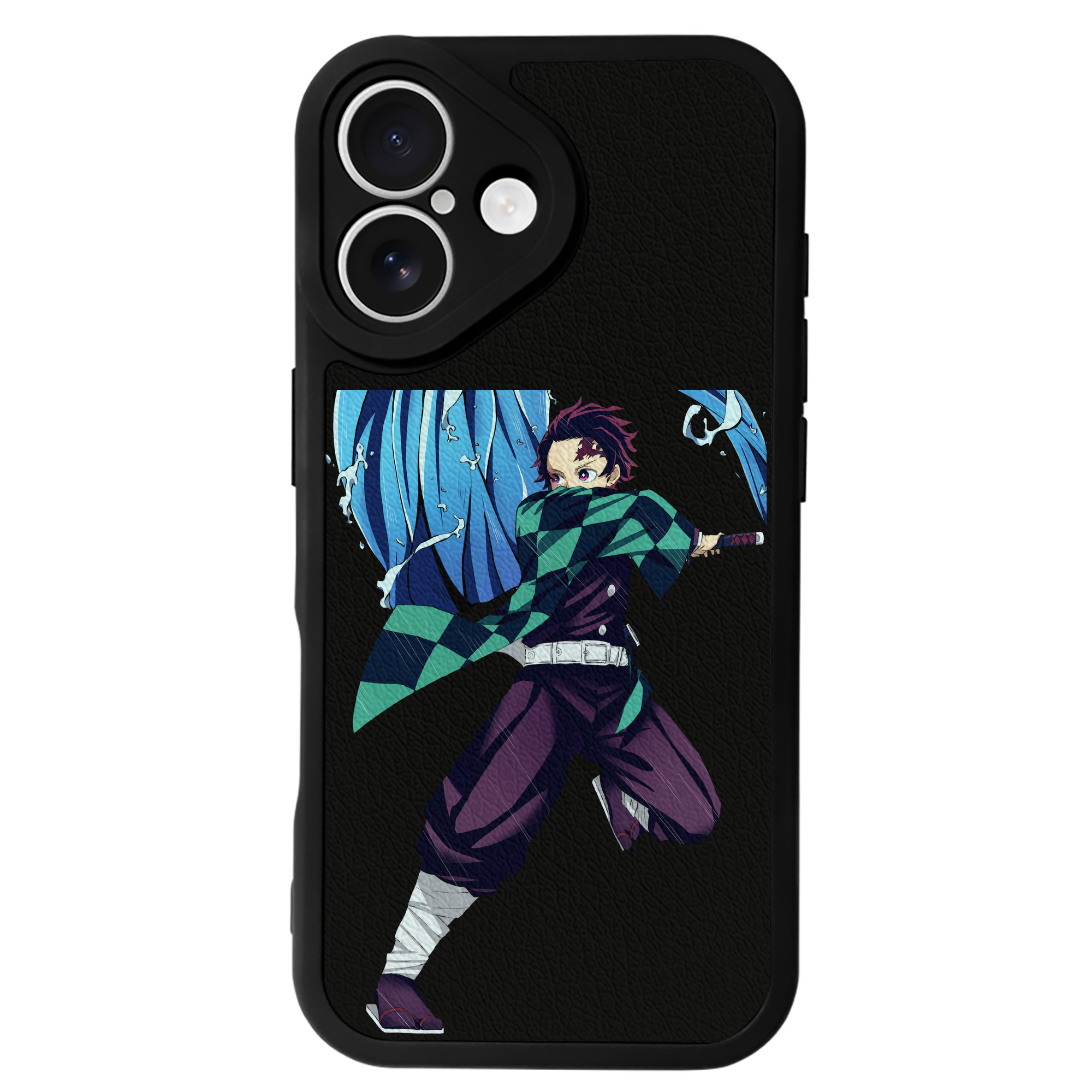 （画像用） 鬼滅の刃 竈門 炭治郎／かまど たんじろう Kamado Tanjirou 【iPhone 16シリーズ対応】シリコンスマホケース（レザー調） 材質：シリコン
